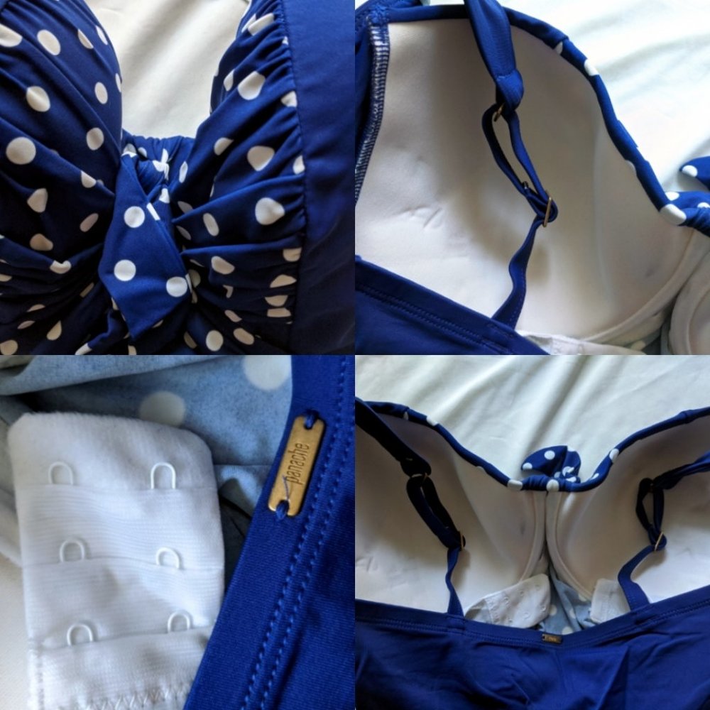 Panache Annalise Blue/White Polka Dot Tankini 32G - Picture 6 of 9